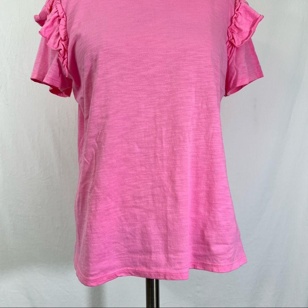 CeCe Pink Ruffled Sleeve Top - Picture 4 of 7